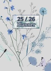 2025-2026 Monthly Planner 5x7: (January through December ) with Holidays and Inspirational Quotes | Vintage Flower Cover.