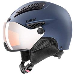 uvex Hlmt 600 Visor - Casque de Ski pour Hommes et Femmes - avec Visière - Réglage de la Taille Individuel - Blue Matt - 53-55 cm