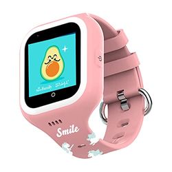 SaveFamily Iconic Plus Mr. Wonderful Edition met gepersonaliseerde armbanden, smartwatch voor kinderen, videogesprekken, muziek, beller ID, video, Bluetooth, WhatsApp en grappige stickers, roze, Pols