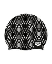 Arena Print 2 Unisex siliconen badmuts voor volwassenen, vrouwen en mannen intensieve training comfortabele antislip lange haren zwemhoed, X