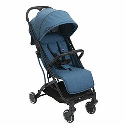 Chicco Trolley Me Poussette Canne Bébé Ultra Légère, Compacte, Pliable et Inclinable de la Naissance à 15 kg, avec Système Trolley, Housse de Pluie Incluse, et CapoteExtensible - Bleu, 1 Unité