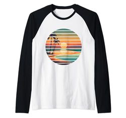 Puesta de sol en la playa Camiseta Manga Raglan