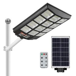 VEVOR Vloerlamp op zonne-energie voor buiten, 1200 W, 1900 lm, met RF-afstandsbediening, waterdicht, IP66, zonnelicht, bewegingssensor voor tuin, binnenplaats, huis, oprit, pad, garage, parkeerplaats