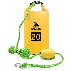Obcursco 20L Jet Ski Ankerkit PWC Anker 2-in-1 zandzak voor vlotter met verstelbare boei, PWC zandzak voor Jetski, kajak, Seadoo, Paddle Board, Waverunner, Waterscooter en Zwemmat (geel)