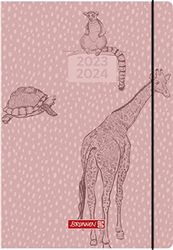 BRUNNEN Calendario settimanale "Wild Animals" 2023/2024 A5, 2 pagine = 1 settimana