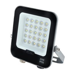 Projecteur LED 20 W, couleur 4000 K, idéal pour l'éclairage extérieur et une utilisation décorative dans les jardins et les terrasses.