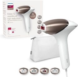 Philips Lumea IPL-ontharingapparaat 8000-serie - ontharingsapparaat met SenseIQ-technologie, 4 opzetstukken lichaam, gezicht, bikinilijn en oksels, voor gebruik met snoer (model BRI948/00)