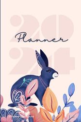 2024 Planner: 2-Page Weekly 6" x 9" (about A5 Size) Organiser with 2024 Calendar, Spaces for personal details, important dates, contact and passwords