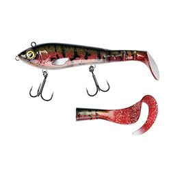 Abu Garcia Svartzonker McHybrid Hybrid Visaas - Zacht en hard hybride ontwerp voor zoet- en zoutwater vissen op snoek, baars en forel, handgeschilderd, Red Sucker 20 cm