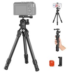 NEEWER TP09 Mini Treppiede Smartphone in Fibra di Carbonio, Treppiede da Tavolo 20", Testa a Sfera a 360°, Supporto per Telecomando,Treppiede Leggero per Fotocamera DSLR Videocamera, Telefono, Max 5kg