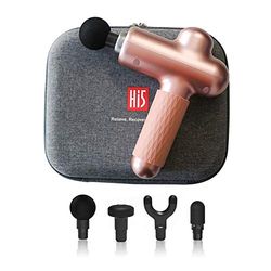 Hi5 Sportster - Massaggiatore vibrante massaggiatore per massaggio muscolare, tessuto rilassante, 4 testine color oro rosa