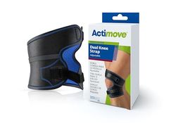 Actimove - Sports Edition - Adjustable Dual Knee Strap - Knee Support for Pain Relief & Compression, Wear on Left or Right - Latex Free- Large