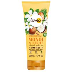 LOVEA - Après-Shampooing - Monoï & Karité - Nourrit, Répare & Démêle - Cheveux Secs Et Abimés - 96% D'Origine Naturelle - Sans Silicone - Vegan - Fabriqué En France - 200 ml