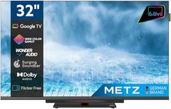Metz Smart TV, MTD8500, 32"(80 cm), HD, Led, HDR, Google TV, HDMI e USB, Soundbar Integrata con tecnologia Wonder Audio, Nero [4 Anni di Garanzia]