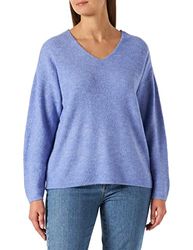 VERO MODA Vmcrewlefile LS-Camicia con Scollo a V Noos Maglione, Jacaranda. Dettagli: Melange, S Donna