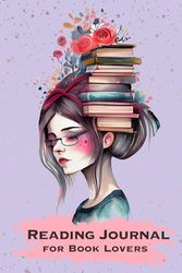 Reading Journal for Book Lovers and Cat Lovers: Keep track of your Reading Goals in 2024 Track 100 Book Reviews and Create a Personal Reading Record ... Goth girl with books and flowers on her head