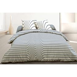 Home Linge Passion Juego de sábanas de 4 Piezas, 240 x 300 cm, 57 Hilos, Algodón, Gris, Grande, 240x300x1 cm, 4