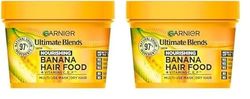 Garnier Hair Food Multi-use Hair Treatment Mask, Nourishes and Conditions, Ideal for Dry Hair, No Silicones, Vegan Formula, Banana, Ultimate Blends, 400ml (Pack of 2)