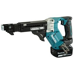 Makita DFR551RTJ - Destornillador de alimentación automática sin escobillas LXT de iones de litio de 18 V completo con 2 baterías de 5.0 Ah y cargador suministrado en una funda Makpac