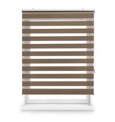Blindecor LIRA Double Layer Roller Blind, Night and Day, Brown, 80 x 180 cm, Width x Length