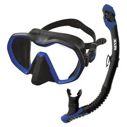 SEAC Set Bis Icona Droog, Set Masker Frameloos en Snorkel Droog voor Duiken Onderwater