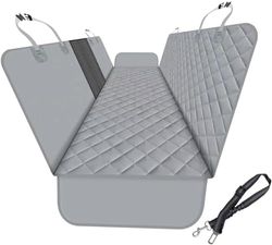 GXT Housse de siège arrière pour Chien pour Voiture SUV et Camion avec fenêtres en Maille, matériau résistant aux Rayures et imperméable, Version améliorée, Gris Clair (avec Laisse pour Chien)