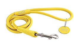 CHAPUIS SELLERIE Glamour Laisse Ronde en Cuir pour Chien/Chat Jaune Diamètre 6 mm Longueur 1,22 m Taille XS