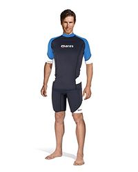 Mares Heren Rash Guard Trilastic 412552, korte mouwen, neopreenpak, blauw, maat x-small