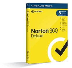 Norton 360 Deluxe 2023, Antivirus per 5 Dispositivi, Licenza di 1 anno, PC, Mac, Tablet e Smartphone