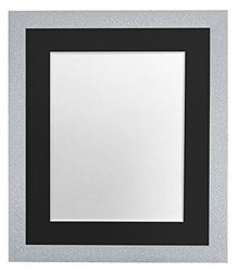 Ramar av POST Glitz vit fotoram med svart fäste 14 x 11 bildstorlek 25,4 x 20,32 cm plastglas