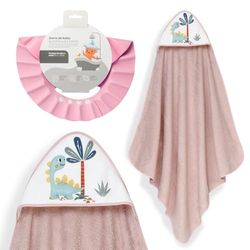 Interbaby - Mantello da bagno per bambini + berretto regolabile | Asciugamano con cappuccio 100% cotone, unisex, morbido, asciugatura rapida, ideale per neonati, neonati e bambini piccoli, design