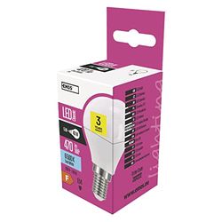 Les emos zq1222 Ampoule LED a +, Classic Mini Globe, blanc froid, verre, 6 W, E14, transparent, 4,7 x 9 cm
