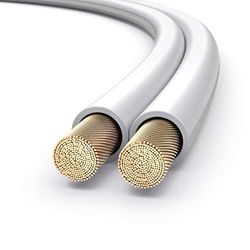 PureLink SP051-010 Câble d'enceinte 2x1,5mm² (99,9% OFC en cuivre Massif 0,20 mm) Câble Haut-Parleur HiFi, 10m, Blanc