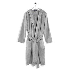 Caleffi - Roupão de banho para homem e mulher, 100% algodão, macio, absorvente e respirável, com capuz, cinto e bolsos, casa de banho, SPA ou auna, vestido de quarto para mulher