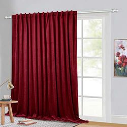 StangH Cortinas de Terciopelo Rojo Extra Anchas – Cortinas de privacidad para oscurecer la habitación, Cortinas de Teatro, decoración de Navidad, Fondos para Sala de Cine/Ventana de