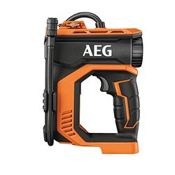 AEG BK18C-0 Compressore Compatto 18V, Batteria Non Inclusa, Fino a 10.3 Bar di Pressione, Compressore Aria con Ago per Palloni, Accessorio per Valvola e Schermo LCD