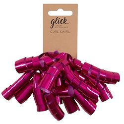 Glick Lazo rizado de lujo en color rosa intenso para envolver regalos, artes y manualidades, 14 x 13 cm