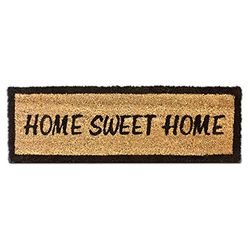 Relaxdays Fußmatte Capuz Sweet Home, tapete de entrada de coco e PVC, tapete 75 x 25 cm, antiderrapante, cor natural, 60 x 120 cm