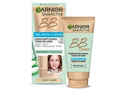 Garnier Skin Active BB Cream, per pelli miste o grasse, con SPF 25, acido ialuronico, estratto di aloe vera e pigmenti minerali, corregge e illumina la pelle, colore chiaro, 50 ml (confezione da 1)]
