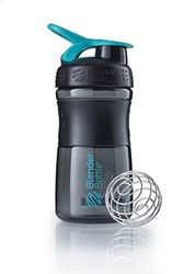 BlenderBottle Sportmixer Tritan- Protéine Shaker / Bouteille d'eau / Shaker Diététique Black/Teal (1 x 590 ml)