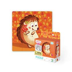 Dodo D300119 Rompecabezas Educativo 2 en 1 para Colorear Erizo 16 Piezas