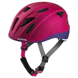 ALPINA XIMO L.E. - Lichte, veilige & onbreekbare fietshelm met optioneel LED-licht voor kinderen, mat deeprose-violet, 45-49 cm