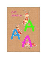 Komar Cuadro de Pared | ABC Animal A | Póster, habitación Infantil, Letras, Cuadro, salón, Dormitorio, decoración, impresión artística | sin Marco | P036A-40x50 cm | Tamaño: 40 x 50 cm (Ancho x Alto)