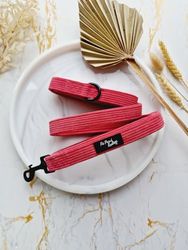 Correa para Perro con cordón Rosa Rosa, Reversible