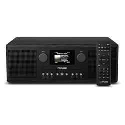 Pure Classic C-D6i – Radio por Internet Todo en uno con WiFi, Dab+/FM, Bluetooth, Reproductor de CD, USB, AUX, 150 presintonías, Sonido estéreo 2x15W, Pantalla a Color, Alarma y Temporizador – Negro