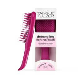 Tangle Teezer Mini Ultimate Detangler - For Wet & Dry Hair - Detangling Brush for All Hair Types - Perfect Brush For Kids & Travel - Electric Rasperry Pink