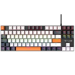 The G-Lab - Keyz Mercury Colors - Tastiera Meccanica TKL 87 Tasti Arancione, Bianco E Nero, Tastiera Gaming Meccanica Wired USB, Retroilluminazione LED RGB- Tastiera Gamer Compact PC/PS5/XBOX - Nuovo