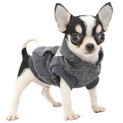 LOPHIPETS Sweat à Capuche en Coton pour Chien de Petite Taille, Chihuahua, Chiot - Manteau par Temps Froid - Anthracite/XXS