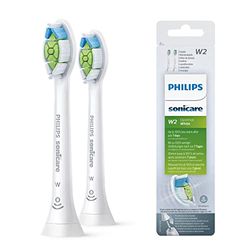 Philips Sonicare HX6062/10 Pack da 2 Testine di Ricambio W2 Optimal White Standard per Spazzolino Elettrico Sonico, con RFID, Per Denti Bianchi, Bianco