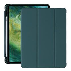 Kompatibel med iPad (10,9 tum) surfplatta, skyddsfodral, Y-formad vikbar väska med pennslitsar, akrylmaterial, mörkgrön